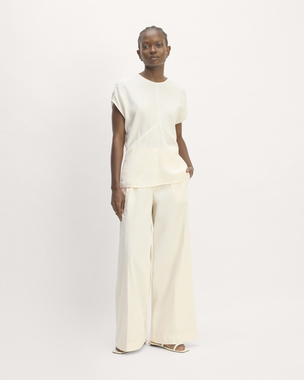 The Drape Top in Butterlite | Bone - Image 3