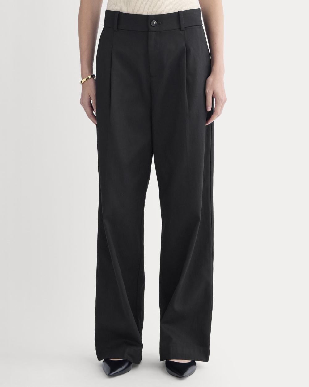 Wide-Leg Trouser in Buttersmooth | Black | 30 Inseam - Image 3