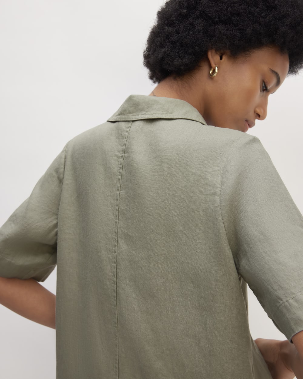 The Shirtdress in Linen | Sage Green - Image 5