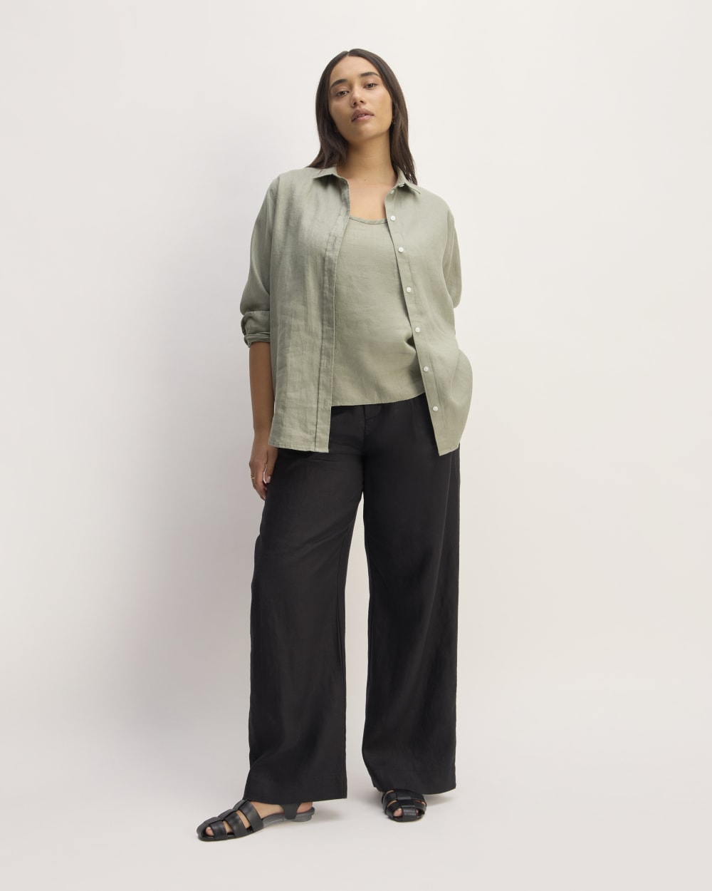 The Scoop Tank in Linen | Sage Green - Image 9