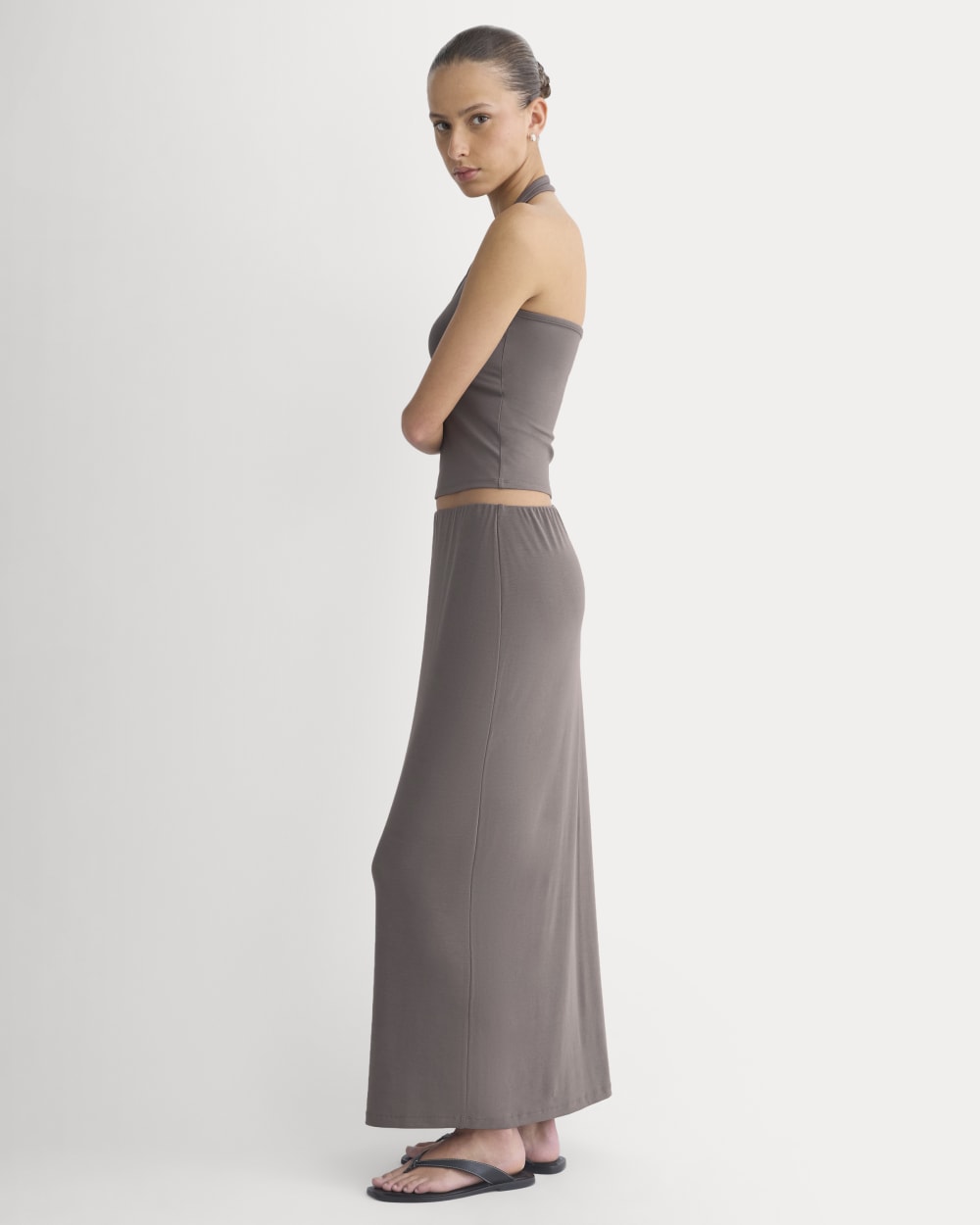 Maxi Skirt in Butterknit | Charcoal Grey - Image 5