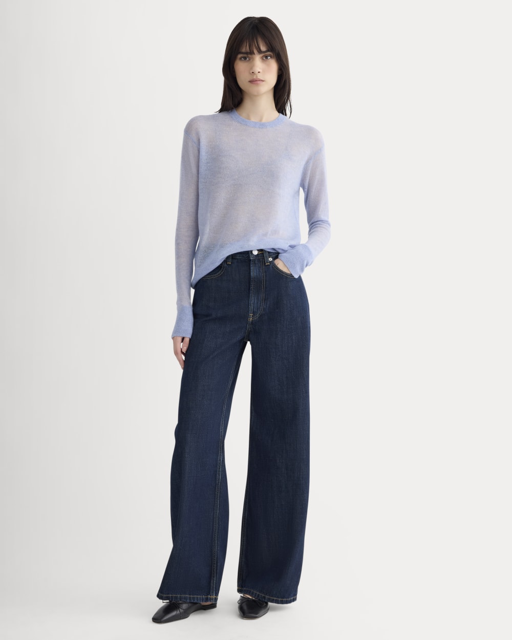 The Air Alpaca™ Relaxed Crew Top | Soft Blue - Image 4