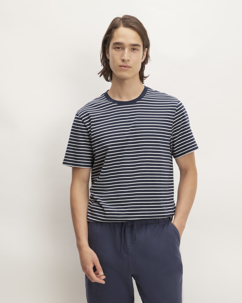 The Essential Organic Crew | Navy / Bone