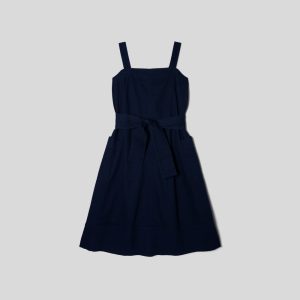 Alternative view of The Organic Cotton Herringbone Dress | Navy