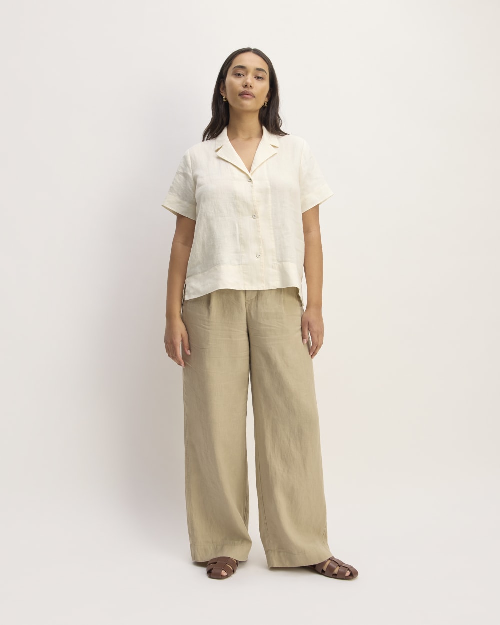 The Notch Shirt in Linen | Bone - Image 3