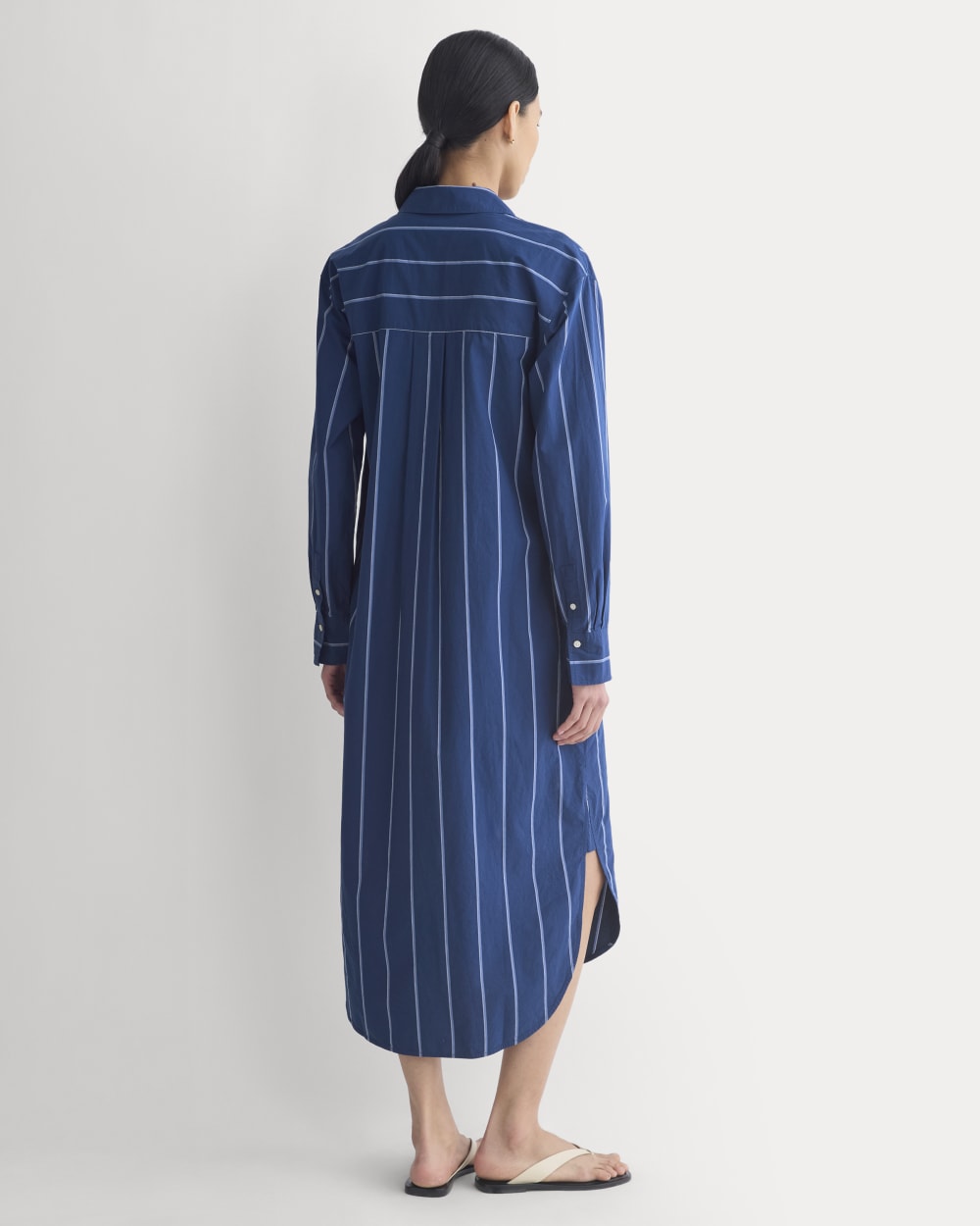 Midi Shirtdress in Ultrasoft Cotton | Estate Blue/Open Air/White - Image 3