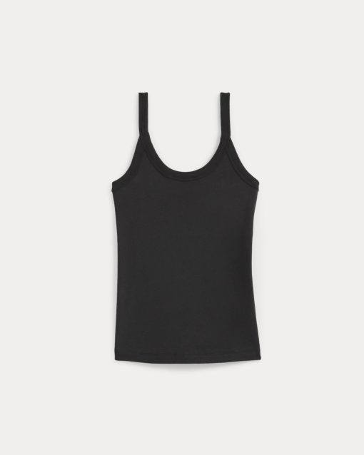 Alternative view of Soft Stretch U-Neck Tank | Black
