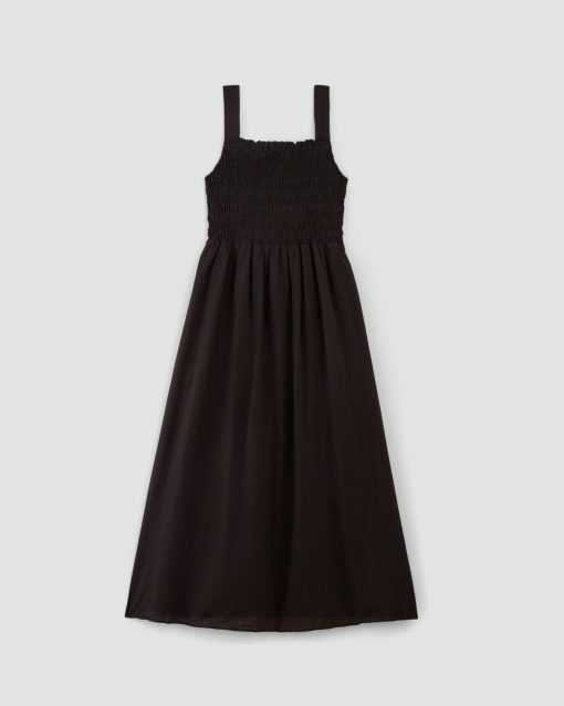 Alternative view of The Gauze Smock Dress | Black