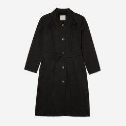 Alternative view of The Gathered Drape Trench | Black