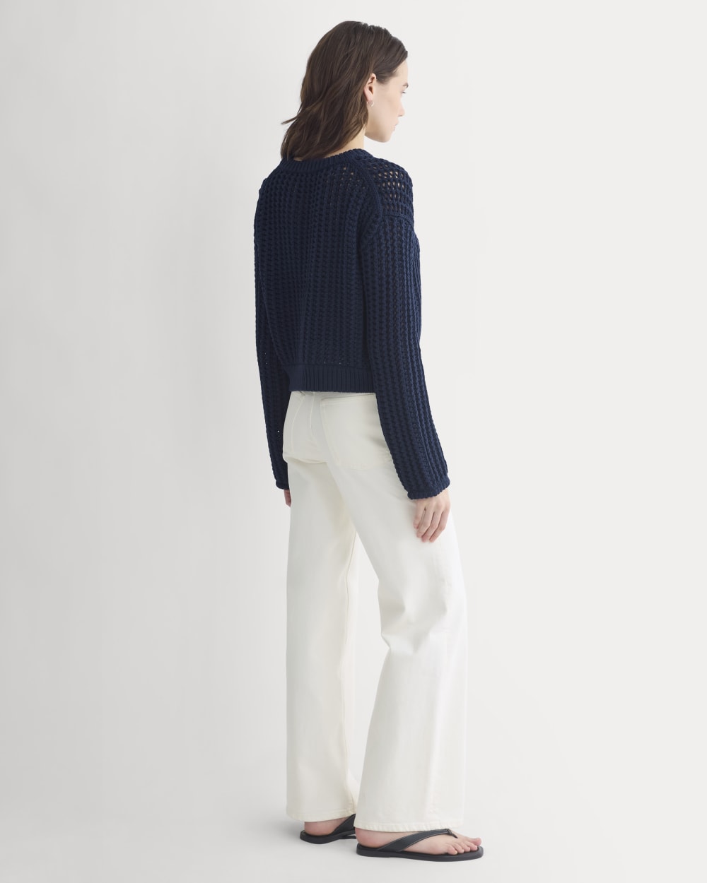 Open-Knit Crew in Elevated Cotton | Navy - Image 5