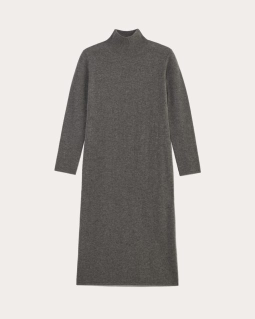 Alternative view of The Turtleneck Sweater Dress in Cashmere | Heather Charcoal