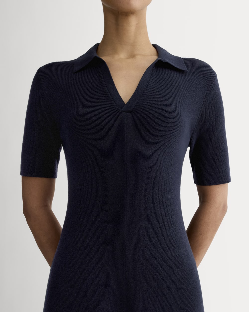The Knit Polo Dress | Navy - Image 3