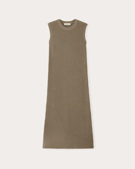 Alternative view of The Midi Dress in Everyday Cotton | Heather Taupe