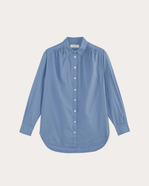 Alternative view of The Gathered Shirt in Silky Cotton | Bluebell