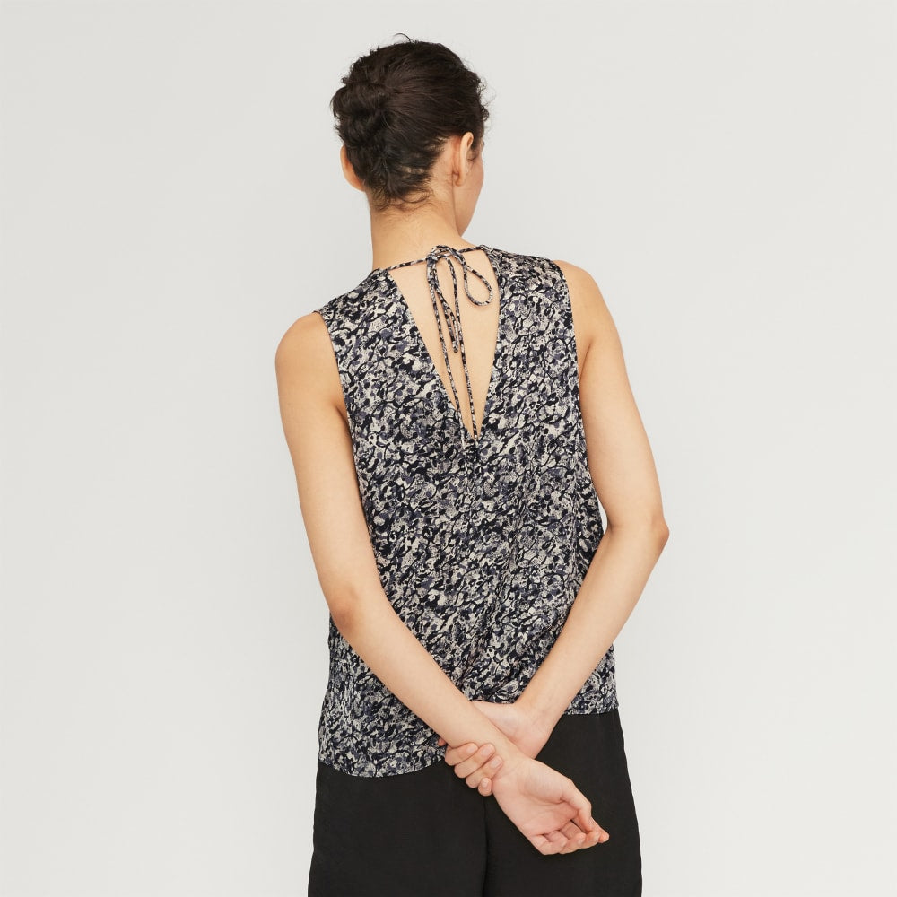 The Satin V-Neck Top | Splatter - Image 3