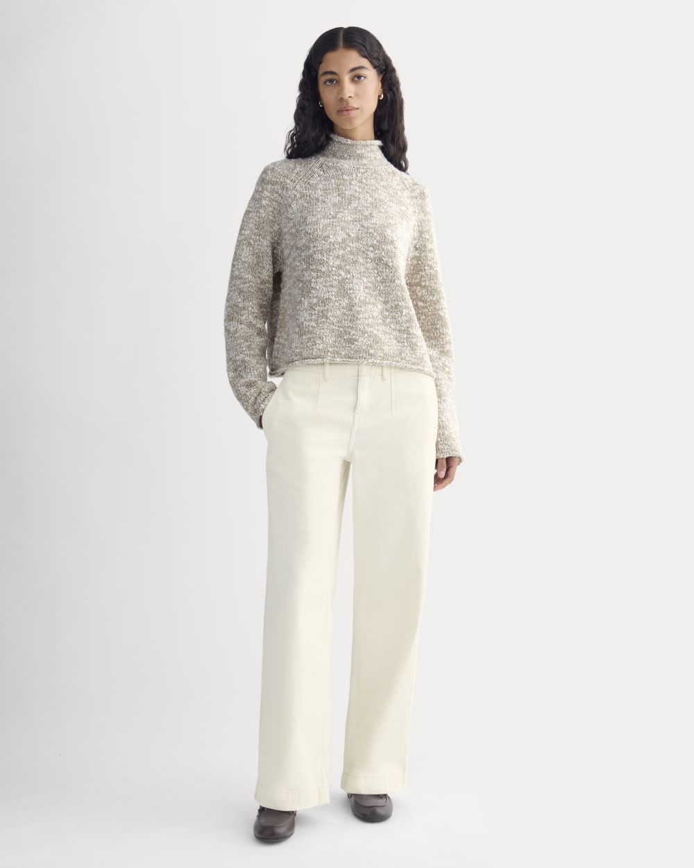 Rollneck Sweater | Bone/Trench Coat Twist - Image 3