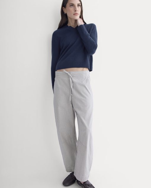 The Easy Barrel Pant | Canvas Tan / Navy