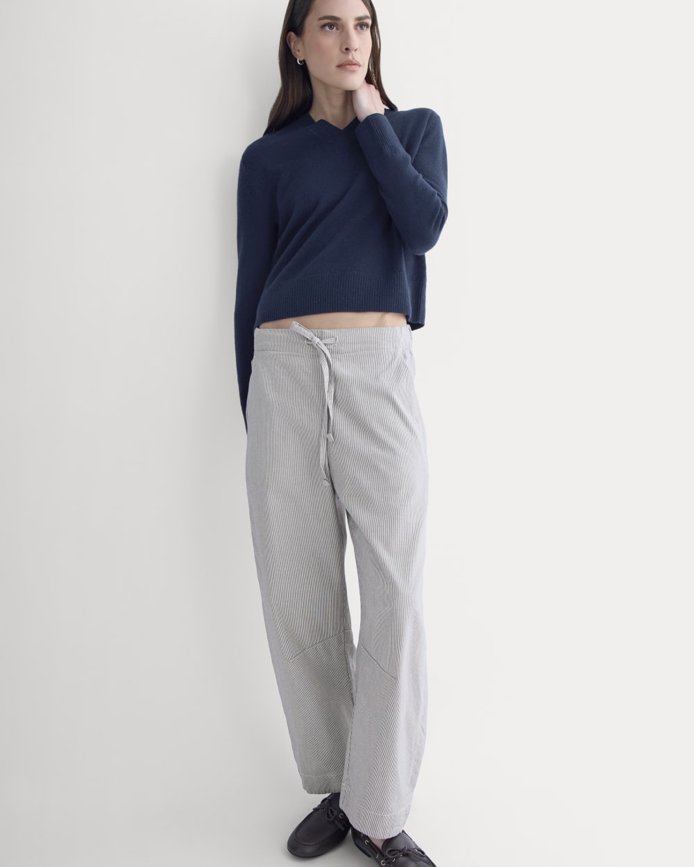 The Easy Barrel Pant | Canvas Tan / Navy