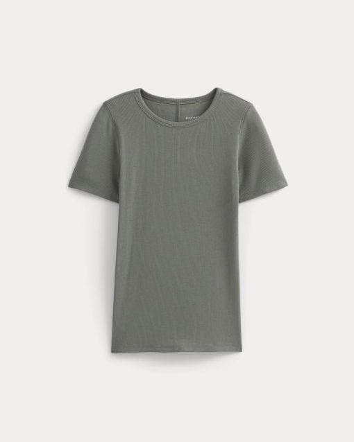 Alternative view of The Luxe Rib Crew | Agave Green