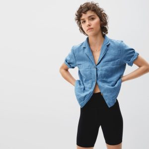 Alternative view of The Linen Workwear Shirt | Aegean