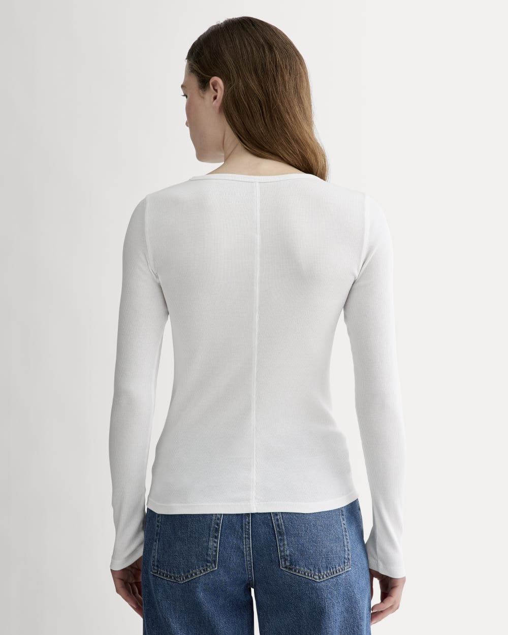 The Luxe Rib Long-Sleeve Crew | White - Image 5