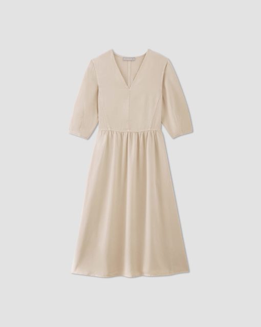 Alternative view of The TENCEL™ Puff-Sleeve Dress | Whisper Pink