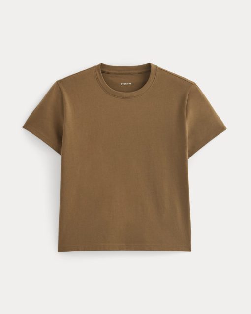 Alternative view of The Box-Cut Tee in Essential Cotton | Toffee | No Pocket