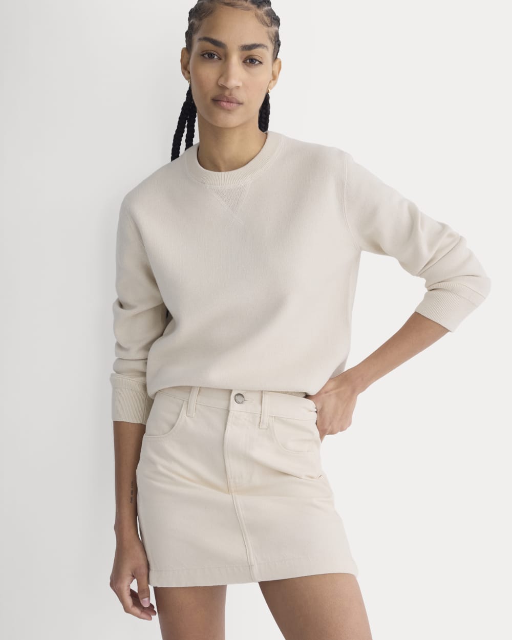 Denim Utility Mini Skirt | Calico Ecru - Image 5