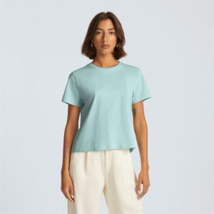 Alternative view of The Box-Cut Tee in Essential Cotton | Ice Blue | No Pocket