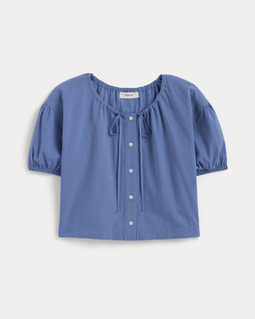 Alternative view of The Gauze Button-Up | Soft Cobalt