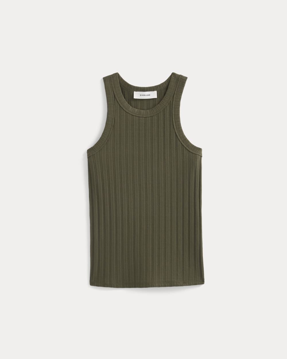 Racerback Tank in Pointelle | Olive Night - Image 2