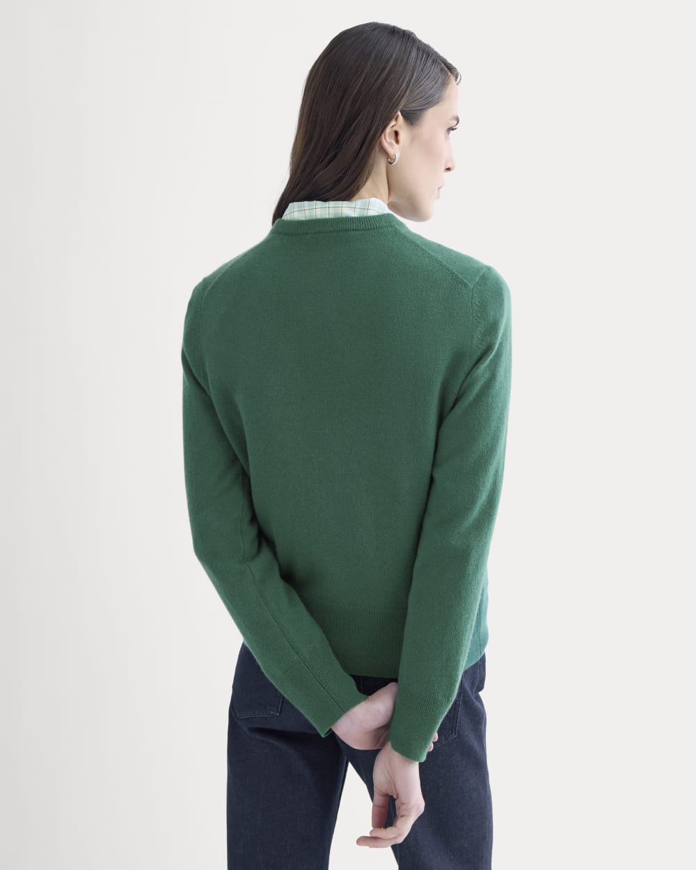 Cashmere Slim Crew Sweater | Hunter Green - Image 5