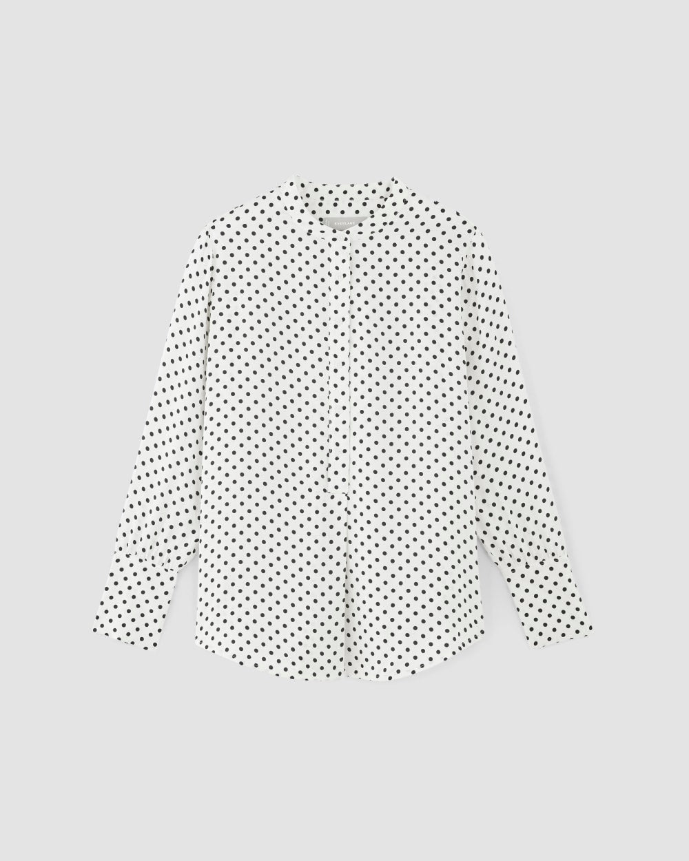 The Hammered Satin Popover Shirt | Bone / Black Polka Dot - Image 2