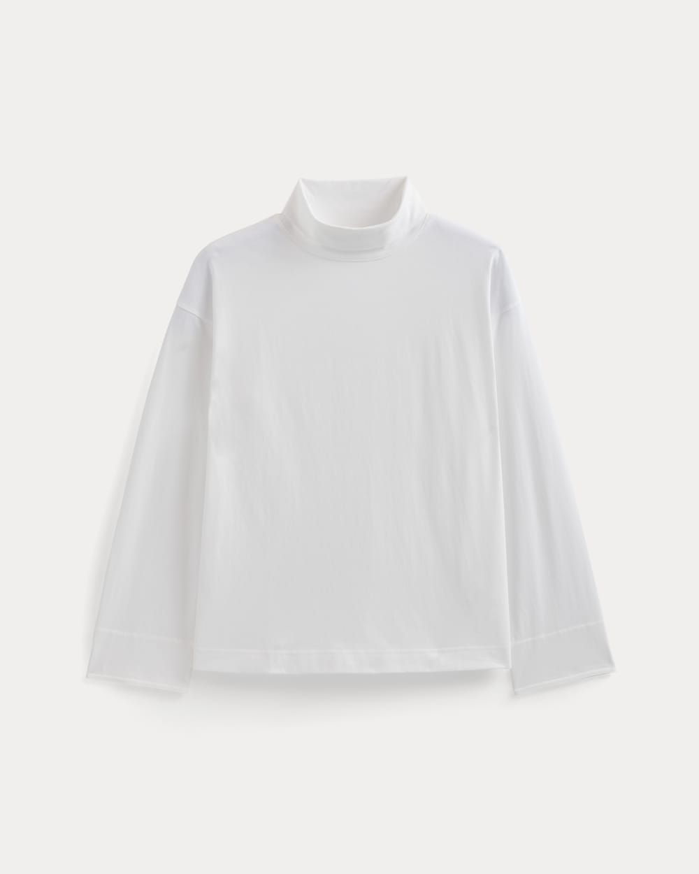 Slouchy Turtleneck In Essential Cotton | White - Image 2