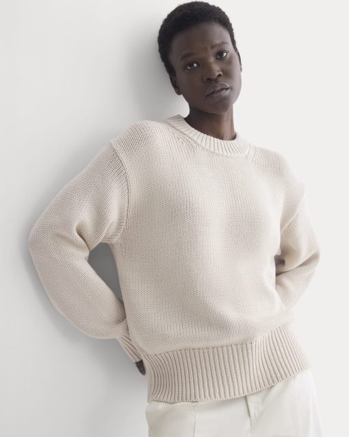 Oversized Cocoon Crew in Elevated Cotton | Peyote