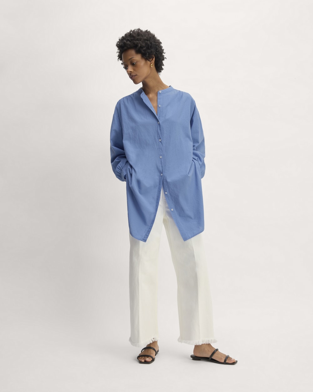 The Gauze Oversized Shirt | Blue Opal - Image 3