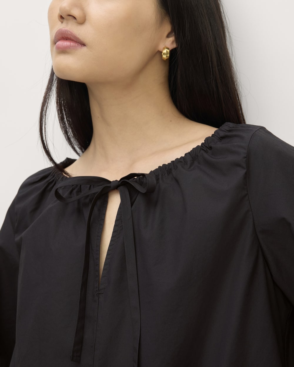 The Supima® Puff-Sleeve Dress | Black - Image 3