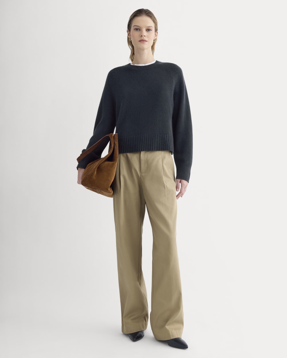 The Boxy Crew in Cashmere | Navy - Image 3