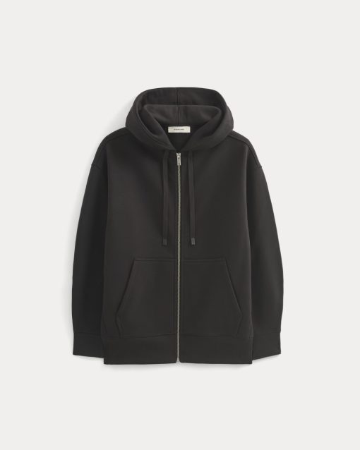Alternative view of Luxe Fleece Oversized Full-Zip Hoodie | Black