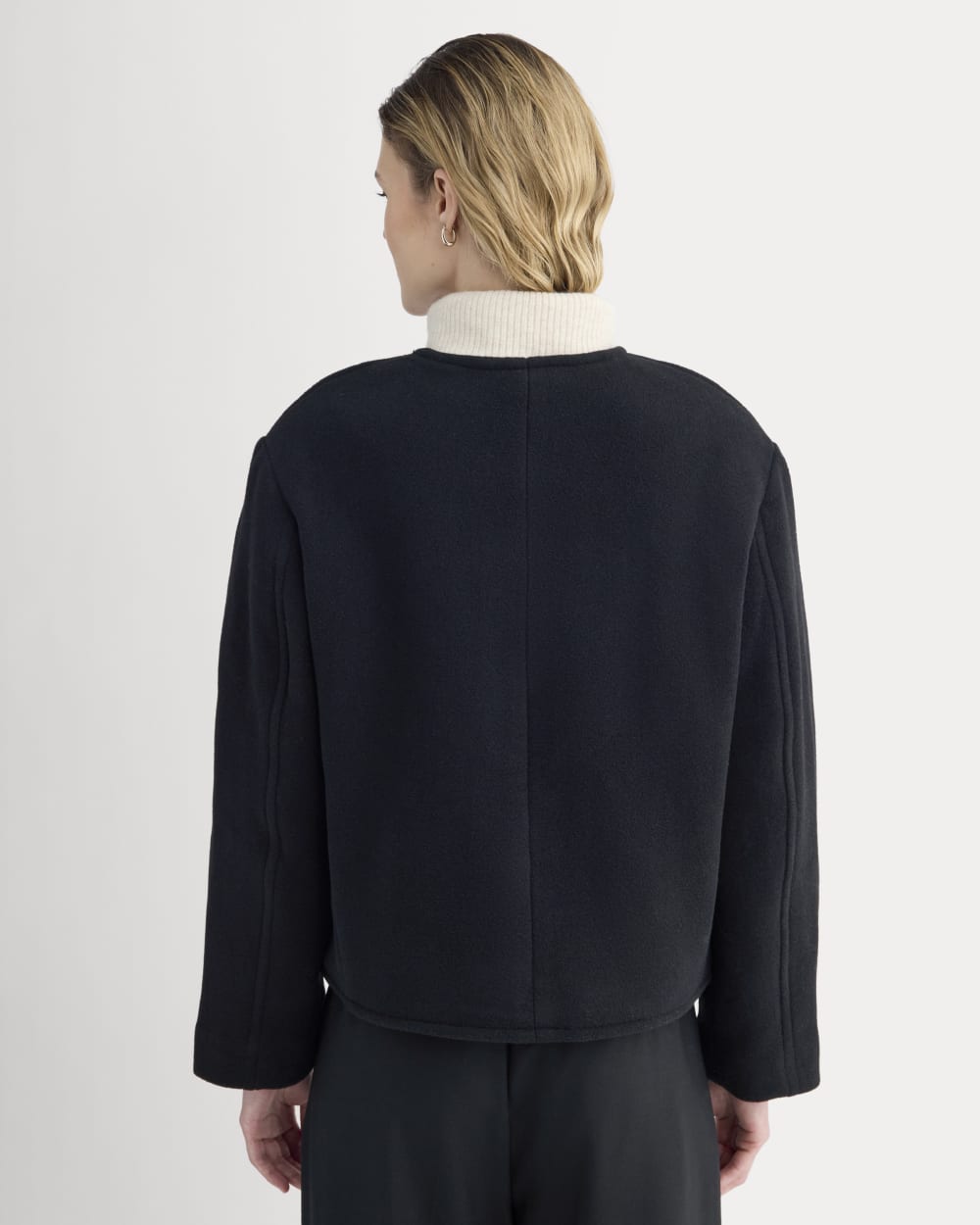 The Cocoon Coat in Wool | Black - Image 5