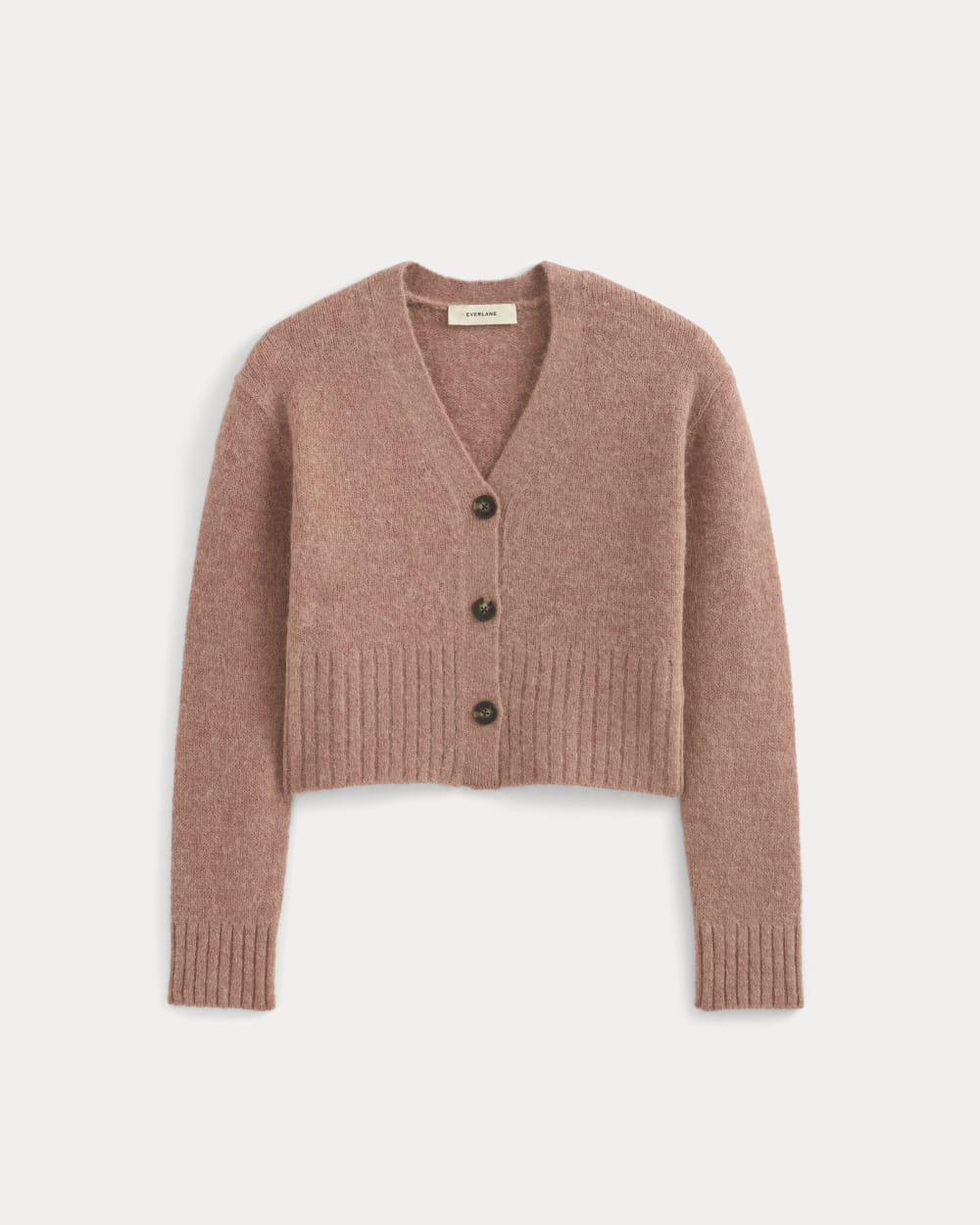 High V Cropped Cardigan in Alpaca | Heather Ash Rose - Image 2