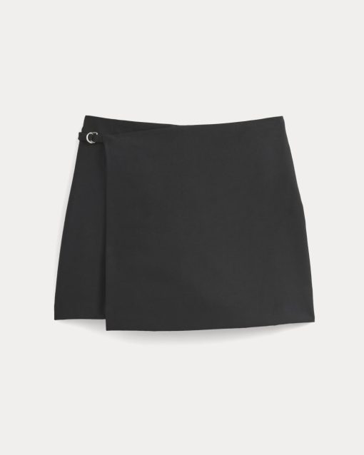Alternative view of Wrap Mini Skort in Tailor Twill | Black