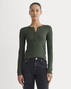 The Luxe Rib Henley | Dark Forest