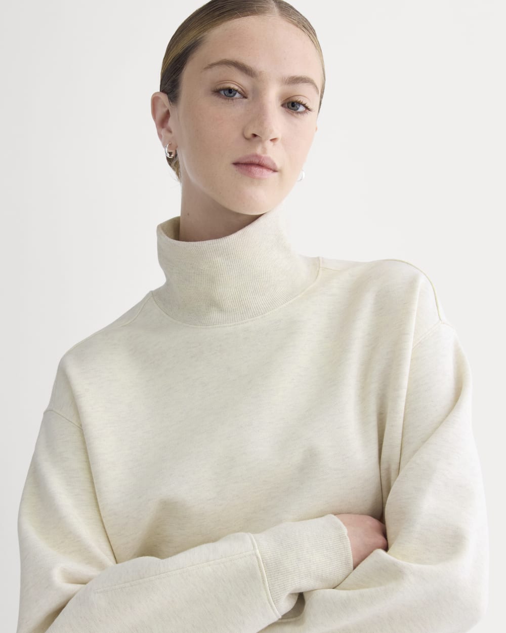Luxe Fleece Turtleneck | Heathered Oat - Image 4