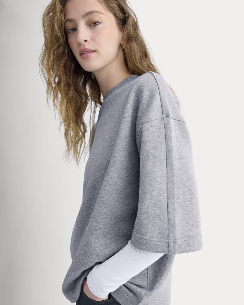 Lightweight Terry Oversized Tee | Vintage Heather Grey - Image 4
