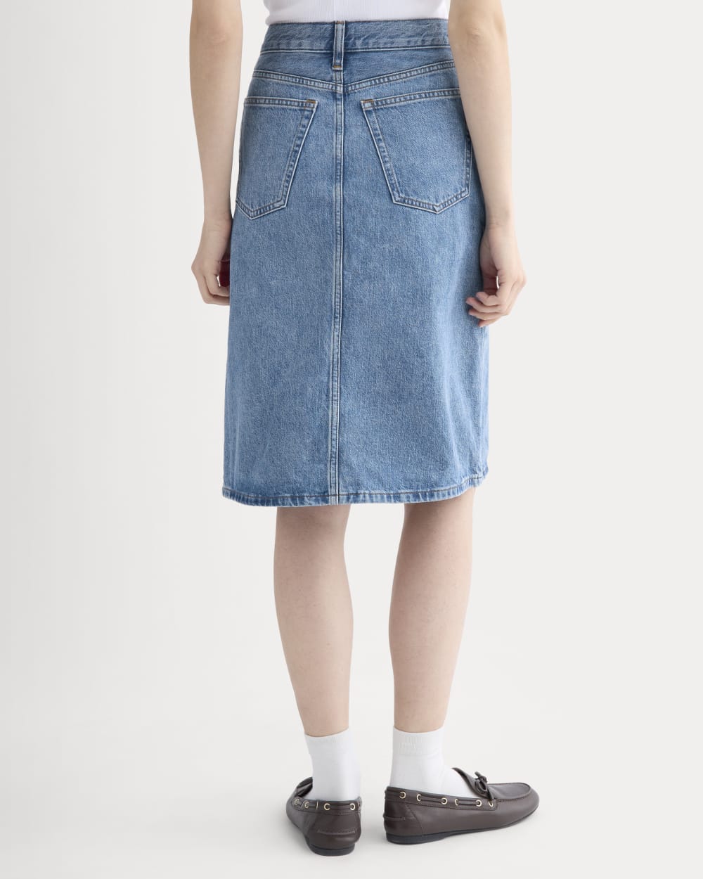 Mid-Rise Denim Midi Skirt | Vintage Mid Indigo - Image 5
