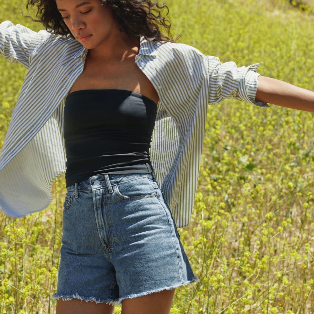 The A-Line Denim Short | Medium Indigo - Image 8