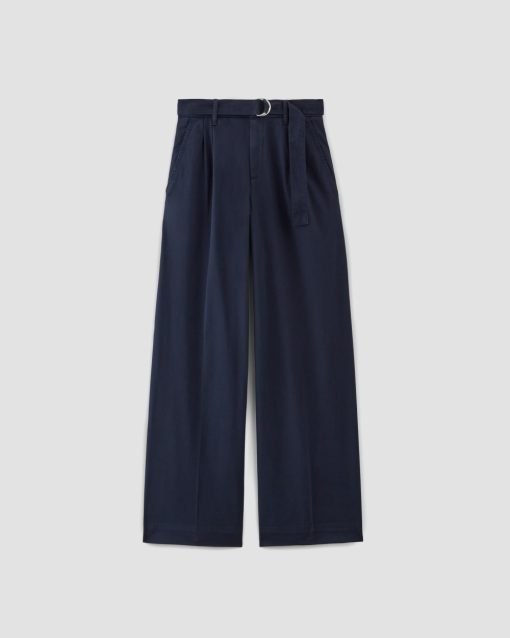 Alternative view of The Pleated Wide-Leg Chino | Navy