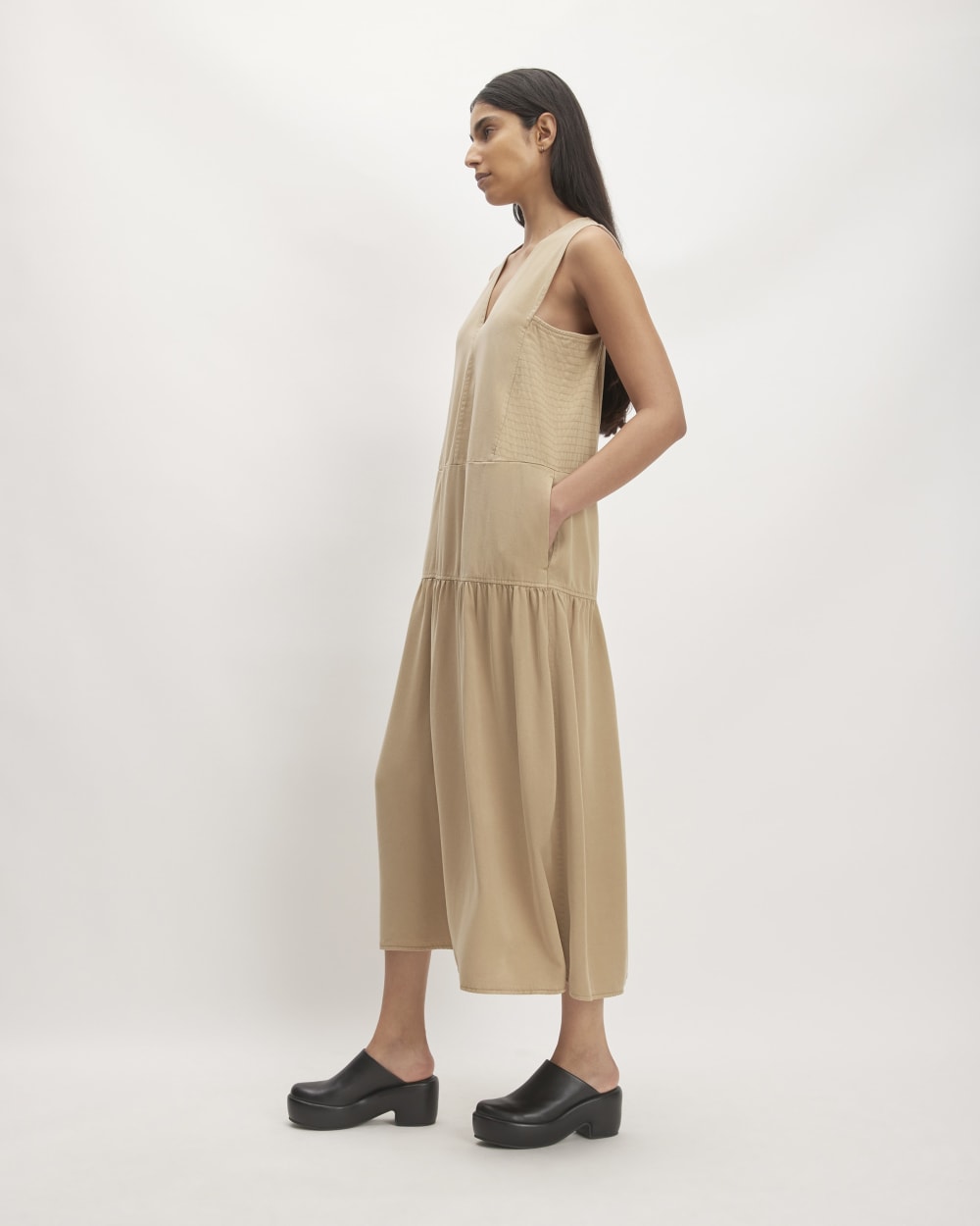 The TENCEL™ V-Neck Dress | Cornstalk - Image 4