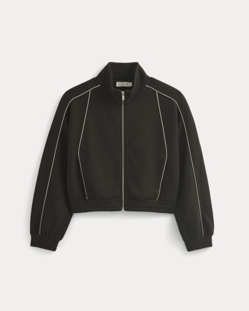 Alternative view of Luxe Fleece Track Jacket | Black